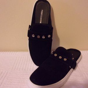 Rebecca Minkoff Studded Black Suede Slides Size 6.5 to 7  New
